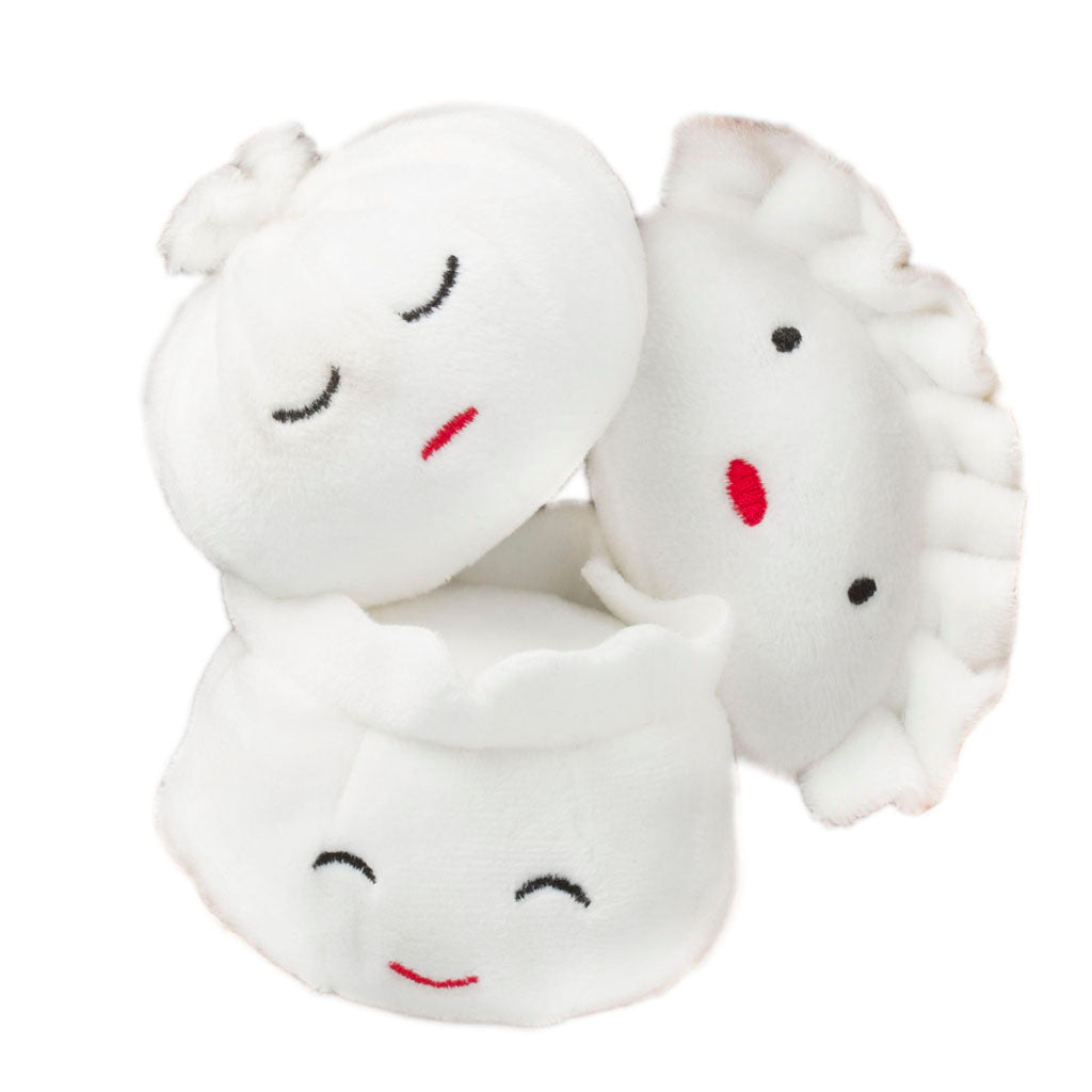 Pearhead's dim sum dumplings dog toy set