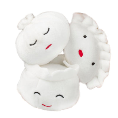 Pearhead's dim sum dumplings dog toy set