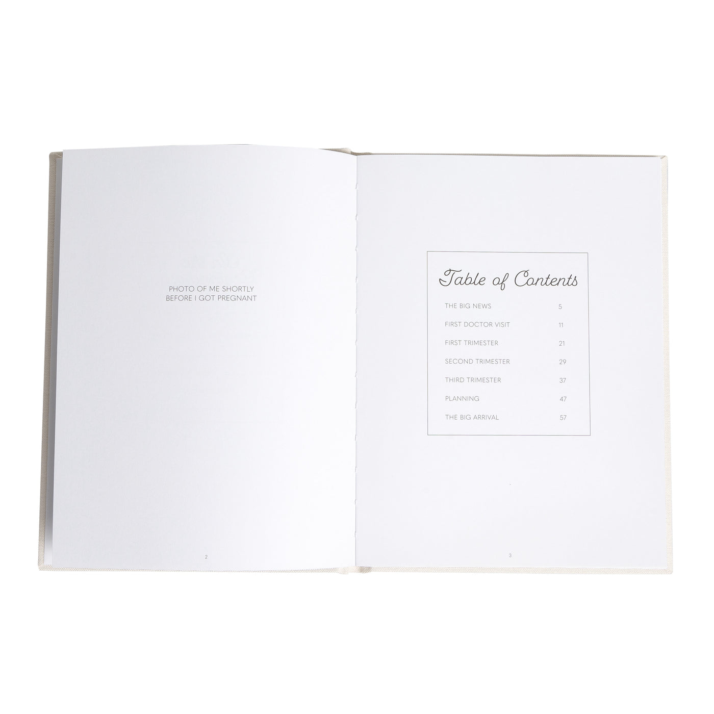 linen pregnancy journal