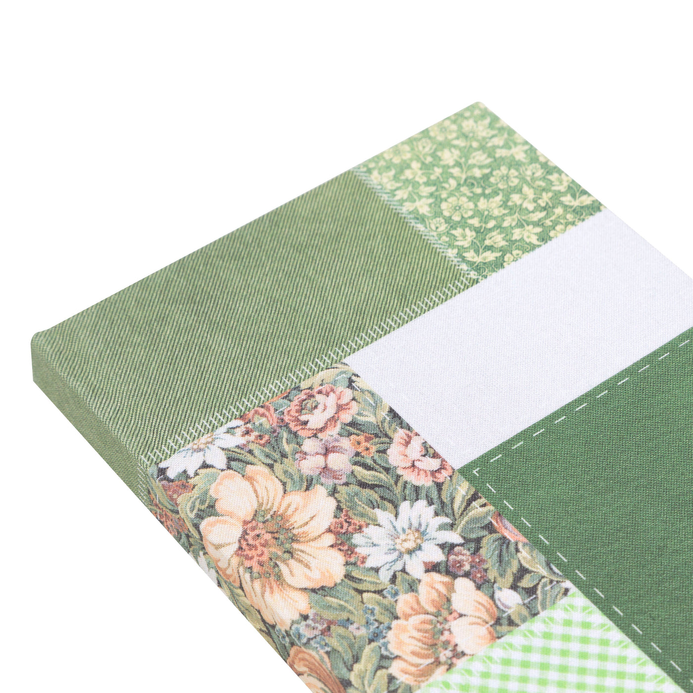 green patchwork journal