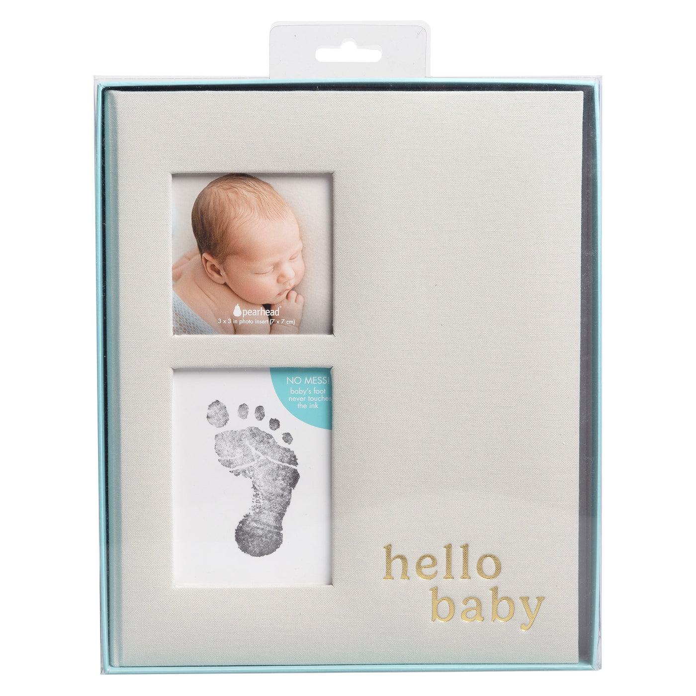 hello baby gray linen baby book